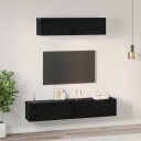  Vegghylle for TV 4 pcs Svart Eik Liten 80 x 30 x 30.5 cm