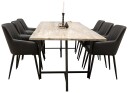 Venture Design Jepara & Comfort spisegruppe Grå/svart 6 st stoler & bord 250 x 100 cm
