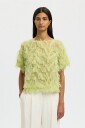 Selected Women Bluse slfMyline SS Boat Neck Top B Grønn