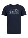 Jack & Jones Junior Bryan Logo T Shirt Regular Fit Blå (164 /14 år)