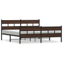  Sengeramme i metall uten madrass brun eik 183x213 cm 8721158367624
