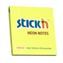 Stick"n Notisblokk 76x76 100 Blad Neon Gul