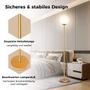 Moderne gulvlampe – glassskjerm gullfinish 165 cm høy
