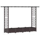 vidaXL Hevet Bed med Trellis og Tak Brun 203 x 40 x 121 cm PP
