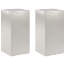 vidaXL Planteholder 2 pcs Sølv 30 x 30 x 60 cm Stål