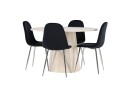 Venture Home Lanzo Spisegruppe 120 cm Rund med 4 Polar stoler   Whitewash/Sort