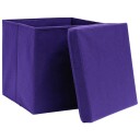 vidaXL Oppbevaringsbokser med deksler 4 stk 28x28x28 cm lilla