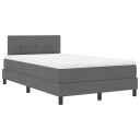  Box Spring Seng med Madrass Mørkegrå 120x200 cm Stoff