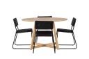Venture Home Kenth Spisegruppe 120 cm Rund med 4 Kenth Stoler Sort