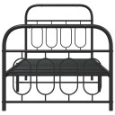  Sengeramme i metall med hode- og fotgavl svart 90x190 cm 8721102645976