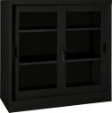 vidaXL Skap med skyvedør 90x40x90 cm stål svart