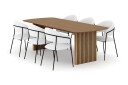 Bark Richeto Spisebord 240 cm med 6 Karol Spisestoler   Naturlig finish / Hvit Bouclé