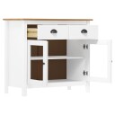 vidaXL Skjenk Hill hvit 90x40x80 cm heltre furu