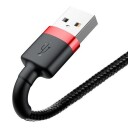 Baseus Cafule 1m USB A til Lightning Kabel 2,4A Svart/Rød