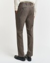 Slim fit dressbukse i flanell med fiskebensmønster DEEP BROWN 52