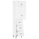 vidaXL Highboard hvit 34,5x34x180 cm konstruert tre 8720845482879