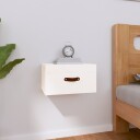 vidaXL Veggmontert nattbord hvit 40x29,5x22 cm