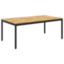 vidaXL Hage middagsbord Hvit og svart 196 x 100,5 x 75 cm