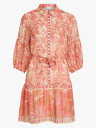 Vila Praya V Neck Printed Short Dress Oransje 40