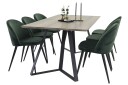 Venture Home Marina Spisegruppe 180 cm Rektangulær med 6 Velvet Stoler Sort