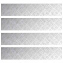  Sjekkplater 4 pcs sølv 100 x 20 cm Aluminium