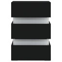 vidaXL LED-nattbord svart 45x35x67 cm sponplate