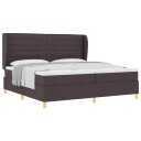  Box Spring Seng med Madrass Mørk Brunt 200x200 cm Stoff