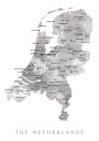 Gray map of the Netherlands Plakat Plakat / 40x50cm