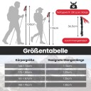 Sammenleggbare turstaver – Quick Lock, 7075 aluminium, rød