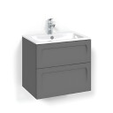Macro Design Crown Shape Servantskap 2 Skuff - med Light Servant Antrasitt / 60cm 14
