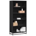 Bokhylle svart 80,5x35x170,5 cm konstruert tre