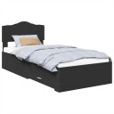  Sengestamme med hodegjerde Svart 75 x 190 cm Konstruert tre