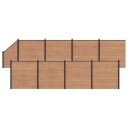vidaXL Gjerdesett 9 pcs 1484 x 186 cm WPC og Aluminium Brun