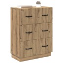 vidaXL Skuffeskap Artisan eik 66 x 34,5 x 87 cm Konstruert tre
