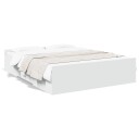  Sengeramme med skuffer hvit 160x200 cm konstruert tre 8721102619328