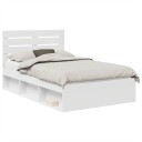  Sengestamme med hodegjerde Hvit 120 x 190 cm Massiv furu