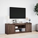  TV-benk med LED brun eik 139,5x34x50 cm konstruert tre