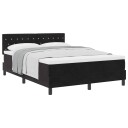  Box Spring Seng med Madrass Svart 140x190 cm Fløyel