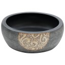 vidaXL Benkeservant svart og brun rund Φ41x14 cm keramikk