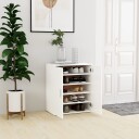 vidaXL Skoskap hvit 60x35x70 cm sponplate