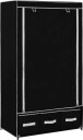 vidaXL Garderobe svart 87x49x159 cm stoff