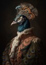 Regal Peacock Portrait Plakat / 70x100