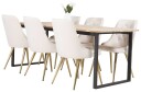Venture Design Cirebon & Velvet spisegruppe Natur/svart 6 st stoler bord 200 x 90 cm