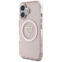 Guess IML Metal Mountain MagSafe Mobildeksel til iPhone 16 - Rosa