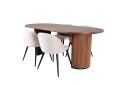 Venture Home Bianca Spisegruppe 200 cm Oval med 4 Velvet Stoler Sort