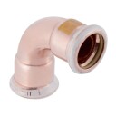 Geberit Mapress 18mm 45° Kobberbøy med 2 Muffer for Gass Pressfitting