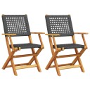  Hagestoler 2 stk svart heltre akasie og polyrotting 367663