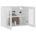 vidaXL Hengende skap glass hvit 80x31x60 cm sponplate