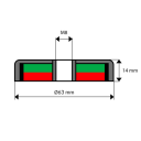 Ferrit magnet Ø 63 mm med M8 innvendige gjenger SuperMagneter.no