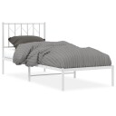 vidaXL Sengeramme i metall med hodegavl hvit 80x200 cm 8721012250109